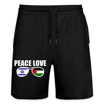 Peace and love for israel free palestine - Short de jogging bio TRAINER Stanley/Stella unisexe - noir - Devant - Nik (191cm) & Marisol (170cm)