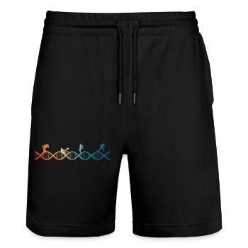 rugby is in my DNA - Stanley/Stella Trainer Unisex Organic Jogging Shorts - black - Front - Nik (191cm) & Marisol (170cm)