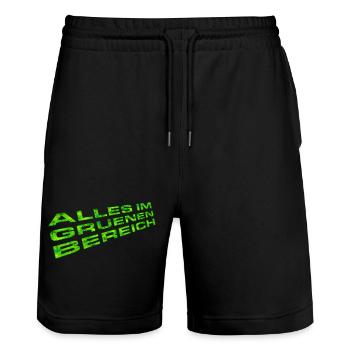 Alles im grünen Bereich (Gras-Edition) - Stanley/Stella Unisex Bio Joggingshorts Trainer  - Schwarz - Vorne - Nik (191cm) & Marisol (170cm)