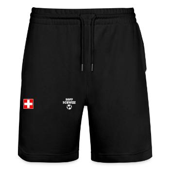 Suisse - Short de jogging bio TRAINER Stanley/Stella unisexe - noir - Devant - Nik (191cm) & Marisol (170cm)