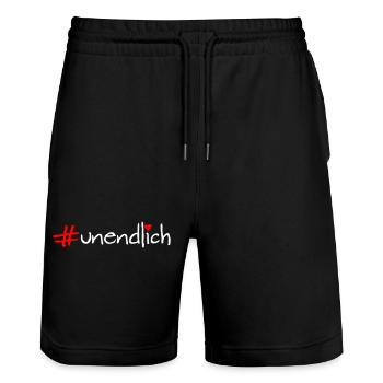 infinite - Stanley/Stella Trainer Unisex Organic Jogging Shorts - black - Front - Nik (191cm) & Marisol (170cm)
