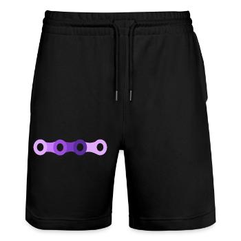 Fahrrad Fahrradkette Retro Geschenk - Stanley/Stella Unisex Bio Joggingshorts Trainer  - Schwarz - Vorne - Nik (191cm) & Marisol (170cm)