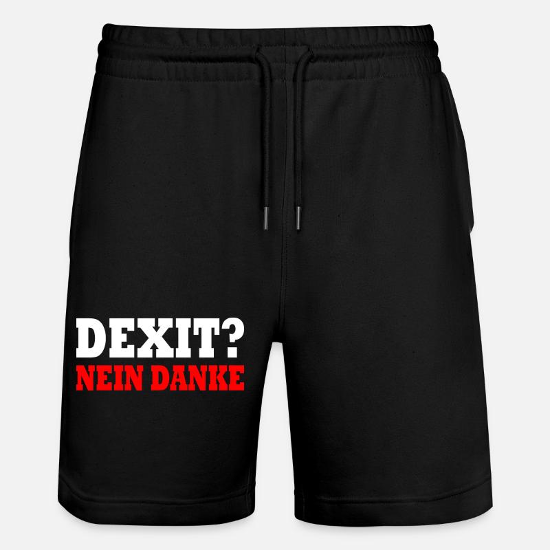 Dexit no thanks - Stanley/Stella Trainer Unisex Organic Jogging Shorts - black