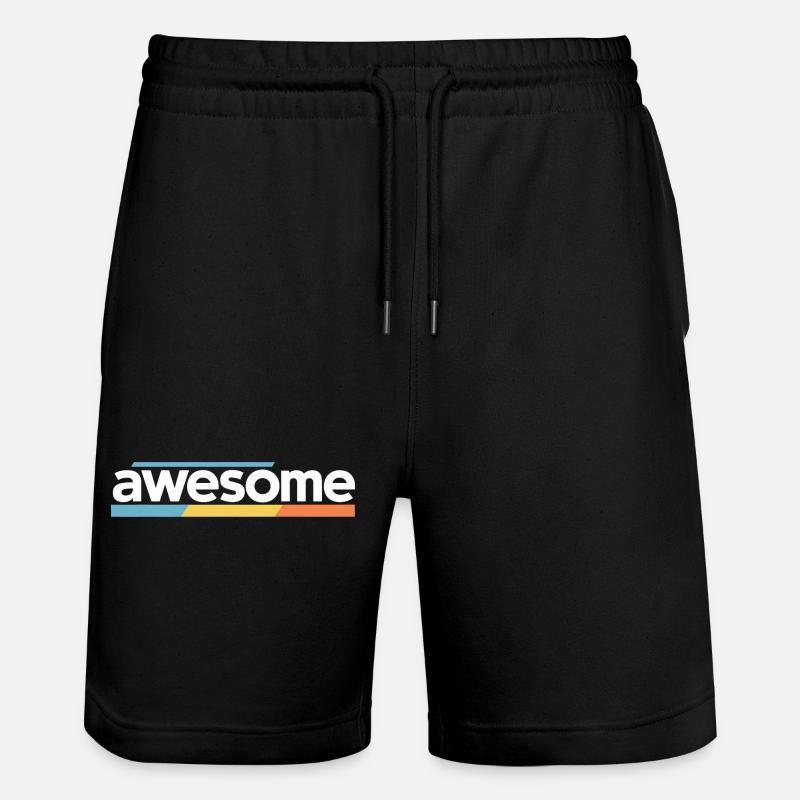 Awesome Typography Design - Stanley/Stella Trainer Unisex Organic Jogging Shorts - black