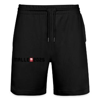Malle 2025 Urlaub Palme - Stanley/Stella Unisex Bio Joggingshorts Trainer  - Schwarz - Vorne - Nik (191cm) & Marisol (170cm)