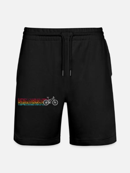 LGBT Pride Rainbow Bicycle Design - Stanley/Stella Trainer Unisex Organic Jogging Shorts - black