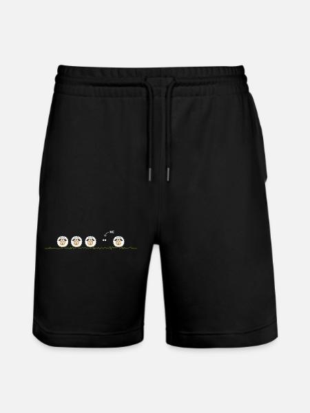 Black Sheep – Illustration - Stanley/Stella Trainer Unisex Organic Jogging Shorts - black