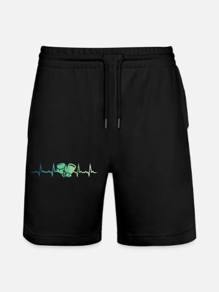 Boxing Gift Boxing Heartbeat Martial Arts - Stanley/Stella Trainer Unisex Organic Jogging Shorts - black
