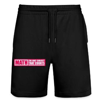 Math The Only Subject That Counts Nerd Mathe Logo - Stanley/Stella Unisex Bio Joggingshorts Trainer  - Schwarz - Vorne - Nik (191cm) & Marisol (170cm)