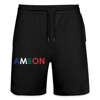 Ambon RMS - Stanley/Stella Trainer Unisex Organic Jogging Shorts - black - Front - Nik (191cm) & Marisol (170cm)