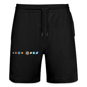 Planètes du système solaire - Short de jogging bio TRAINER Stanley/Stella unisexe - noir - Devant - Nik (191cm) & Marisol (170cm)