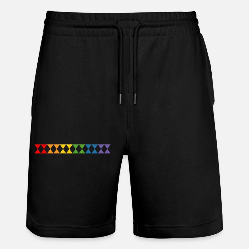 Rainbow triangles - Stanley/Stella Trainer Unisex Organic Jogging Shorts - black