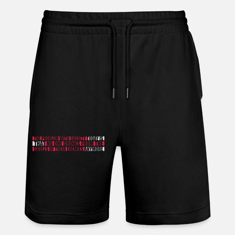 drinks from enemies skulls - Stanley/Stella Trainer Unisex Organic Jogging Shorts - black