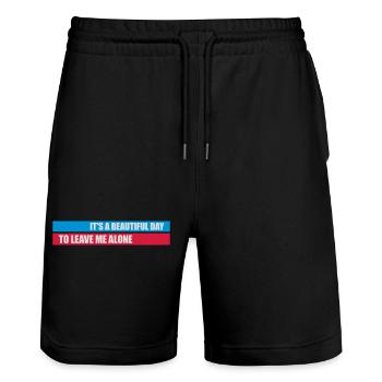leave me alone day - Stanley/Stella Unisex Bio Joggingshorts Trainer  - Schwarz - Vorne - Nik (191cm) & Marisol (170cm)