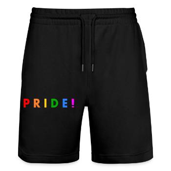 Pride - Short de jogging bio TRAINER Stanley/Stella unisexe - noir - Devant - Nik (191cm) & Marisol (170cm)