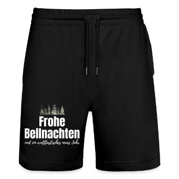 Hund Hunde Weihnachten - lustiger Weihnachtsspruch - Stanley/Stella Unisex Bio Joggingshorts Trainer  - Schwarz - Vorne - Nik (191cm) & Marisol (170cm)