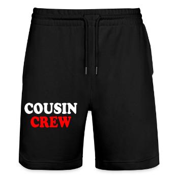 Cousin crew - Short de jogging bio TRAINER Stanley/Stella unisexe - noir - Devant - Nik (191cm) & Marisol (170cm)