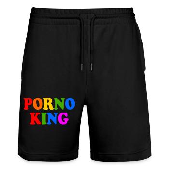 Porno king - Short de jogging bio TRAINER Stanley/Stella unisexe - noir - Devant - Nik (191cm) & Marisol (170cm)