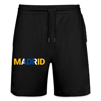 Madrid - Short de jogging bio TRAINER Stanley/Stella unisexe - noir - Devant - Nik (191cm) & Marisol (170cm)