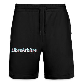 Libre Arbitre - Short de jogging bio TRAINER Stanley/Stella unisexe - noir - Devant - Nik (191cm) & Marisol (170cm)