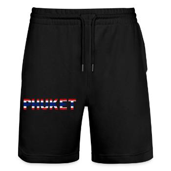 Phuket Thaïlande Drapeau T-Shirt Minimaliste - Short de jogging bio TRAINER Stanley/Stella unisexe - noir - Devant - Nik (191cm) & Marisol (170cm)