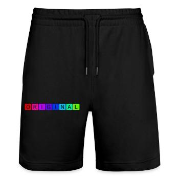 Original - Stanley/Stella Trainer Unisex Organic Jogging Shorts - black - Front - Nik (191cm) & Marisol (170cm)