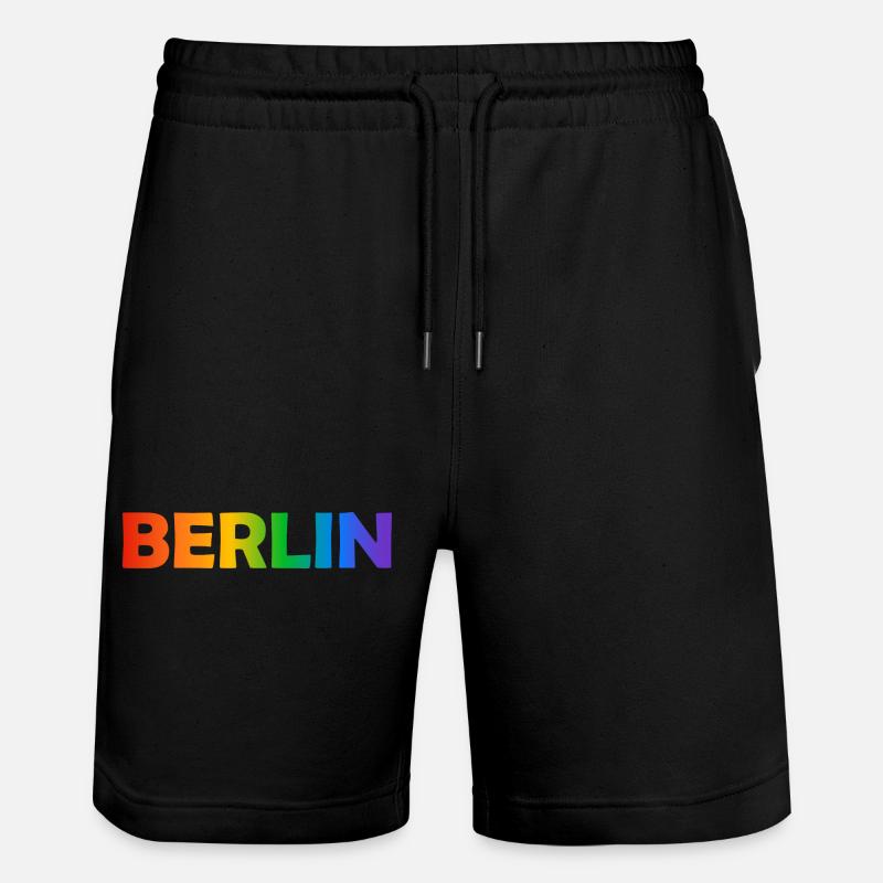 Texte arc-en-ciel de Berlin - Short de jogging bio TRAINER Stanley/Stella unisexe - noir