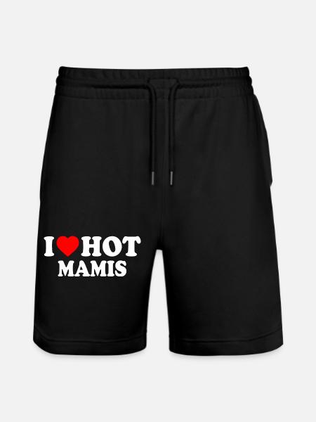 I love hot mamis - Stanley/Stella Unisex Bio Joggingshorts Trainer  - Schwarz