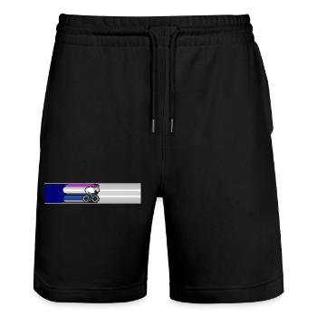 Tri Cycling - Stanley/Stella Trainer Unisex Organic Jogging Shorts - black - Front - Nik (191cm) & Marisol (170cm)