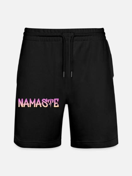 Namaste Gradient Schrift – Yoga Muster - Stanley/Stella Unisex Bio Joggingshorts Trainer  - Schwarz