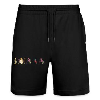 Launa - Stanley/Stella Trainer Unisex Organic Jogging Shorts - black - Front - Nik (191cm) & Marisol (170cm)