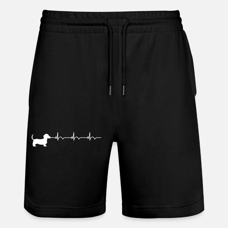 ECG teckel Battement de cœur - Short de jogging bio TRAINER Stanley/Stella unisexe - noir