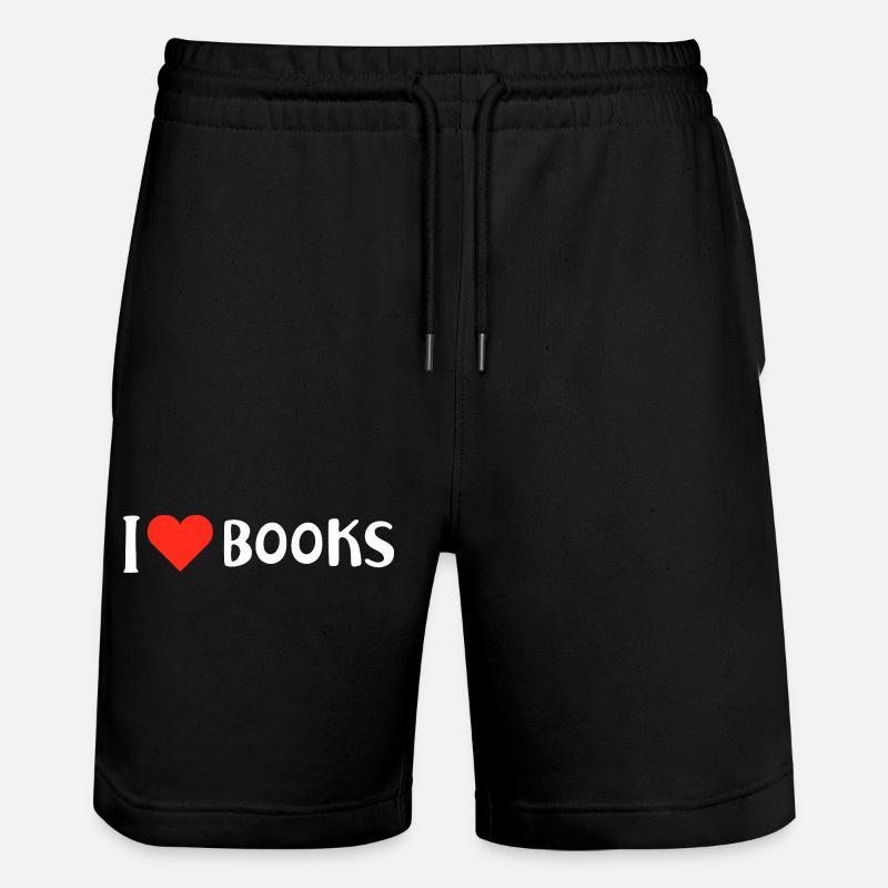 Logo du cœur d’I Love Books - Short de jogging bio TRAINER Stanley/Stella unisexe - noir