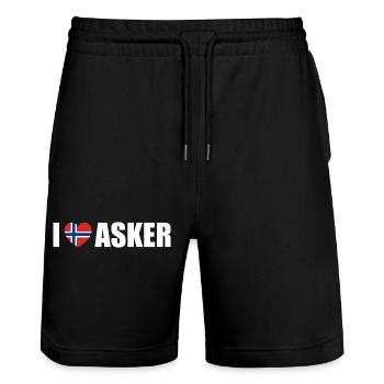 J’adore Asker Norvège - Short de jogging bio TRAINER Stanley/Stella unisexe - noir - Devant - Nik (191cm) & Marisol (170cm)