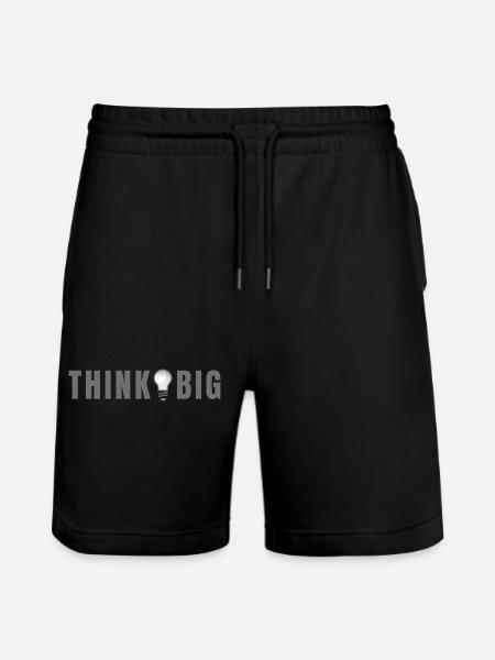 Think big - Light bulb motif & lettering - Stanley/Stella Trainer Unisex Organic Jogging Shorts - black