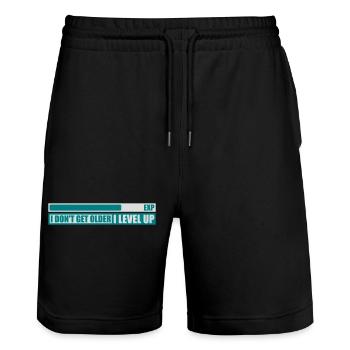 get older level up - Stanley/Stella Unisex Bio Joggingshorts Trainer  - Schwarz - Vorne - Nik (191cm) & Marisol (170cm)