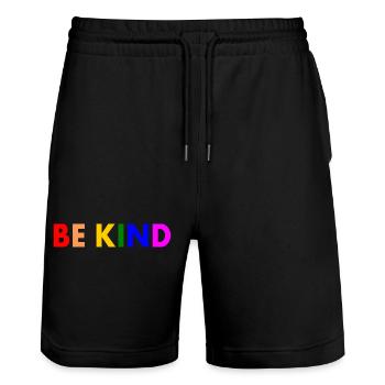 Be kind - Stanley/Stella Unisex Bio Joggingshorts Trainer  - Schwarz - Vorne - Nik (191cm) & Marisol (170cm)
