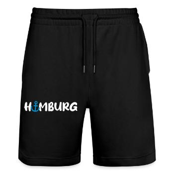 Hambourg Anchor Fan City Hanseatic City Harbor Vector - Short de jogging bio TRAINER Stanley/Stella unisexe - noir - Devant - Nik (191cm) & Marisol (170cm)