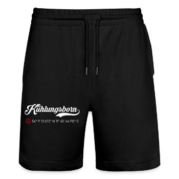 Kühlungsborn roter Anker - Stanley/Stella Unisex Bio Joggingshorts Trainer  - Schwarz - Vorne - Nik (191cm) & Marisol (170cm)