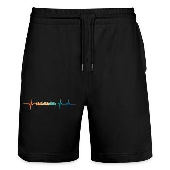 Battement de cœur Toronto - Short de jogging bio TRAINER Stanley/Stella unisexe - noir - Devant - Nik (191cm) & Marisol (170cm)