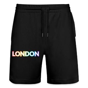 Gay pride LGBTQ queer de Londres - Short de jogging bio TRAINER Stanley/Stella unisexe - noir - Devant - Nik (191cm) & Marisol (170cm)