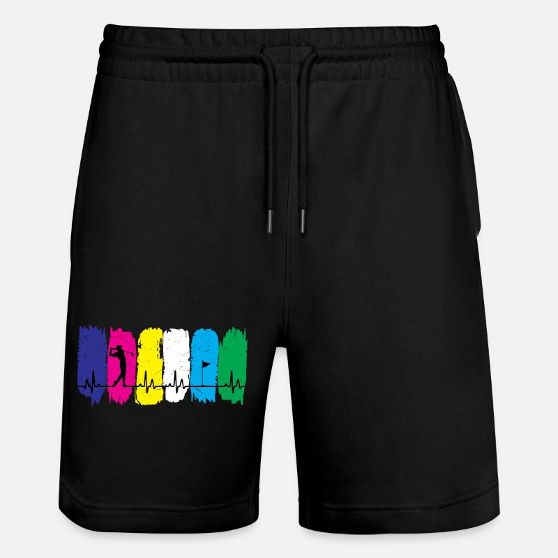 Golf-Herzschlag - Stanley/Stella Unisex Bio Joggingshorts Trainer  - Schwarz