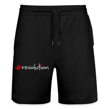 revolution - Stanley/Stella Unisex Bio Joggingshorts Trainer  - Schwarz - Vorne - Nik (191cm) & Marisol (170cm)