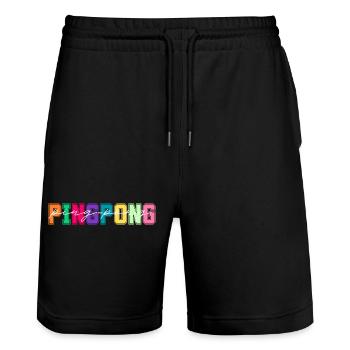 Ping pong colors - ping pong lover gift - Stanley/Stella Trainer Unisex Organic Jogging Shorts - black - Front - Nik (191cm) & Marisol (170cm)
