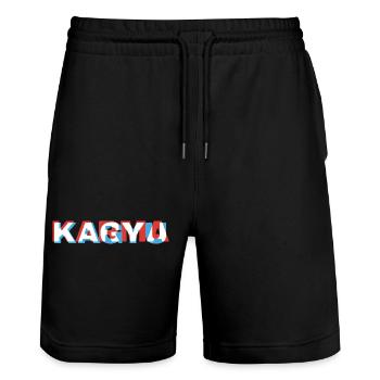 Karma Kagyu - Stanley/Stella Trainer Unisex Organic Jogging Shorts - black - Front - Nik (191cm) & Marisol (170cm)