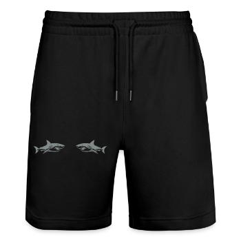 Requins - Short de jogging bio TRAINER Stanley/Stella unisexe - noir - Devant - Nik (191cm) & Marisol (170cm)