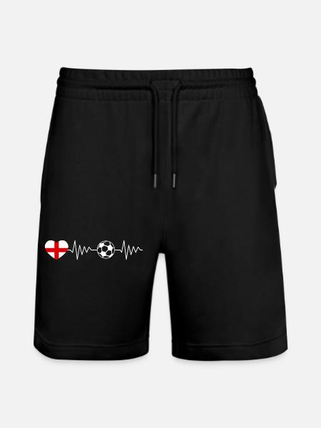 England Football Heartbeat - Stanley/Stella Trainer Unisex Organic Jogging Shorts - black