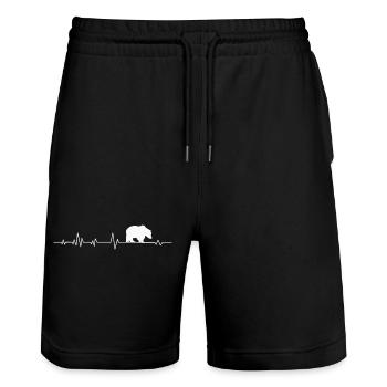 Ours - Short de jogging bio TRAINER Stanley/Stella unisexe - noir - Devant - Nik (191cm) & Marisol (170cm)
