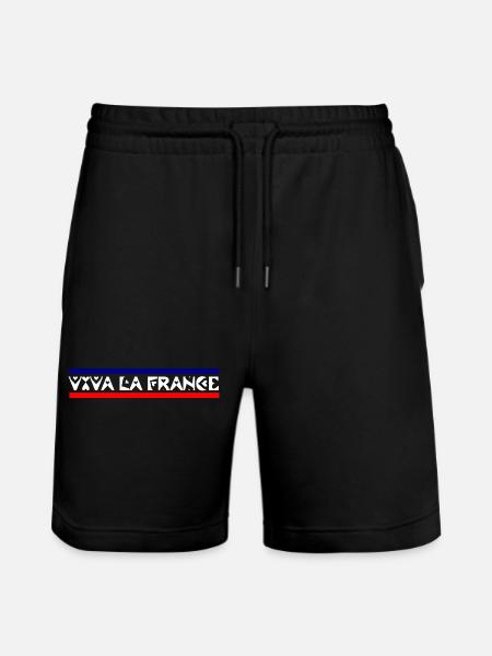 Frankreich - Stanley/Stella Unisex Bio Joggingshorts Trainer - Schwarz