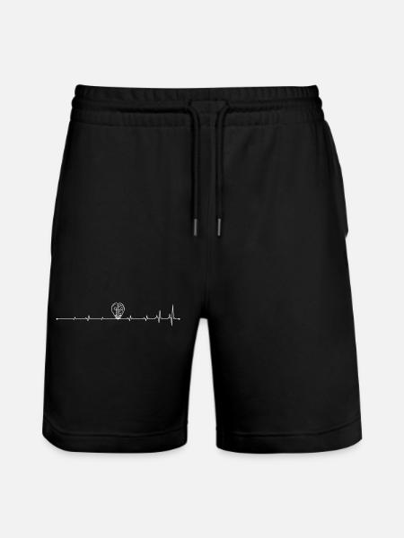 Heartbeat brain idea - Stanley/Stella Trainer Unisex Organic Jogging Shorts - black